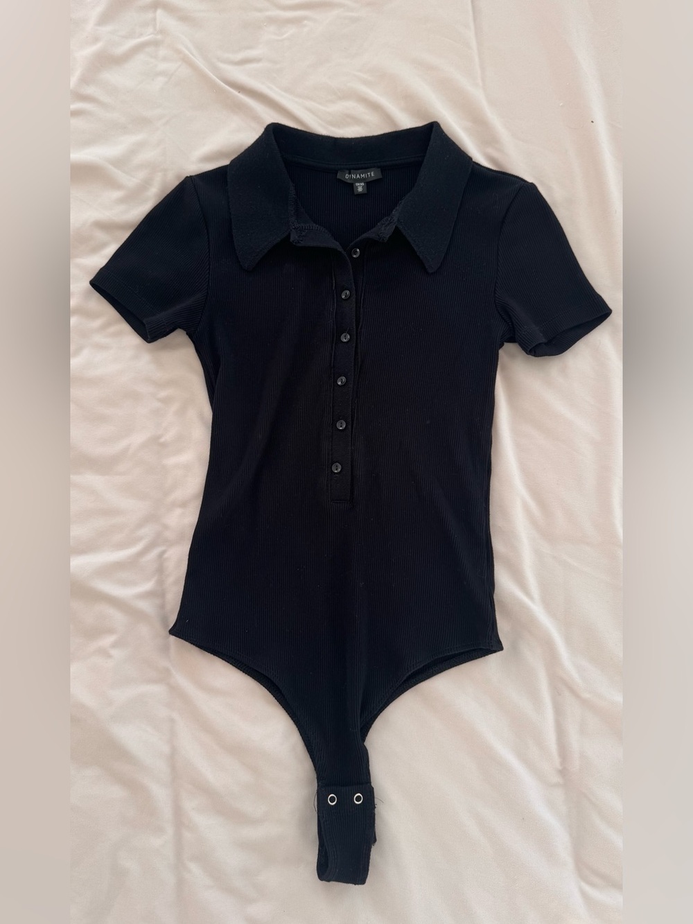 Dynamite Ribbed Polo Bodysuit